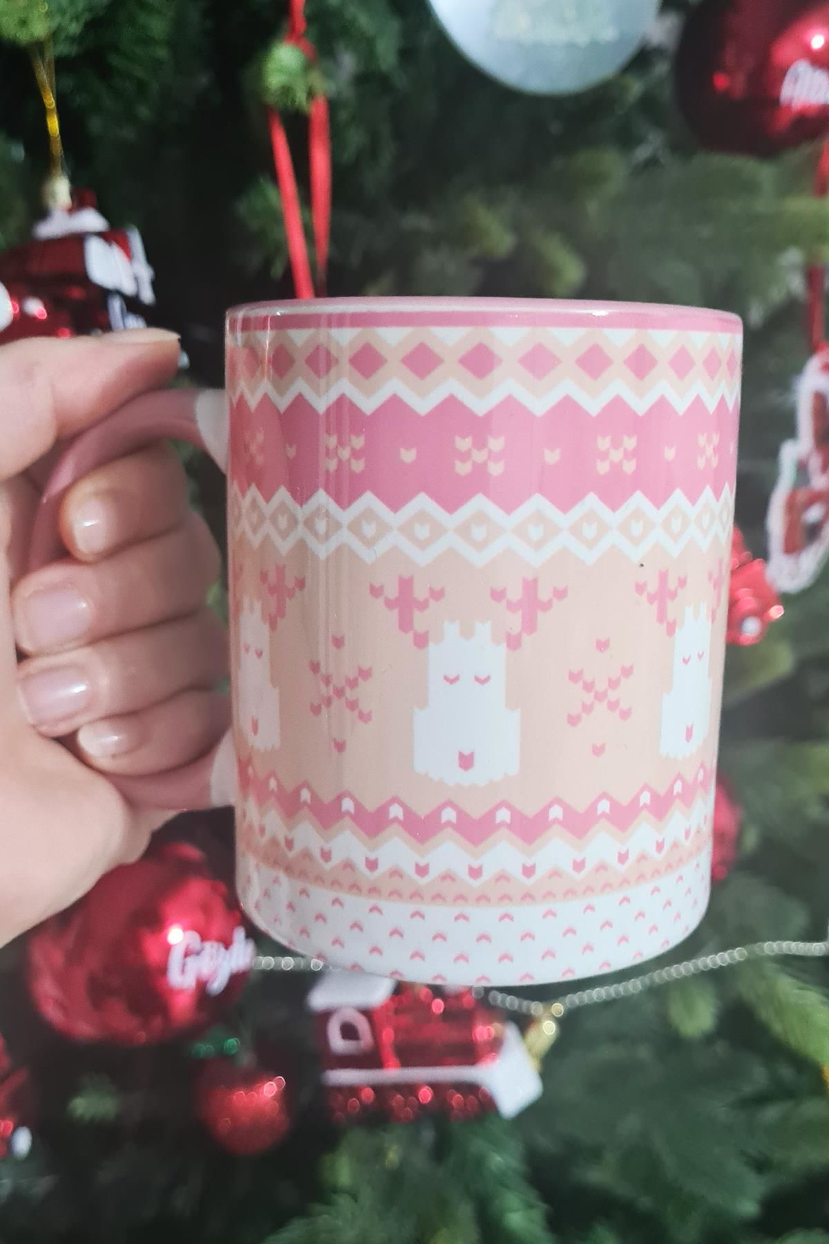 Pembe Knitwear Tasarım Yılbaşı Hediyesi Kupa Bardak