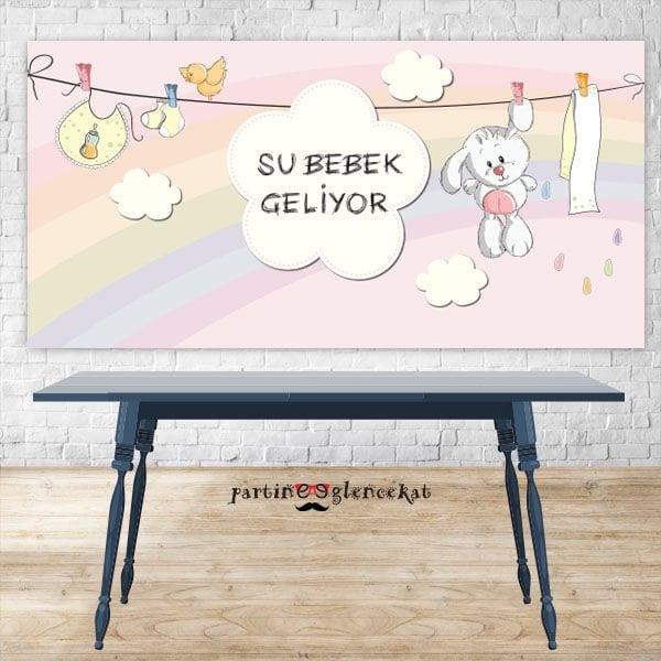Sevimli Tavşancık Konsept Doğum Odası Panosu