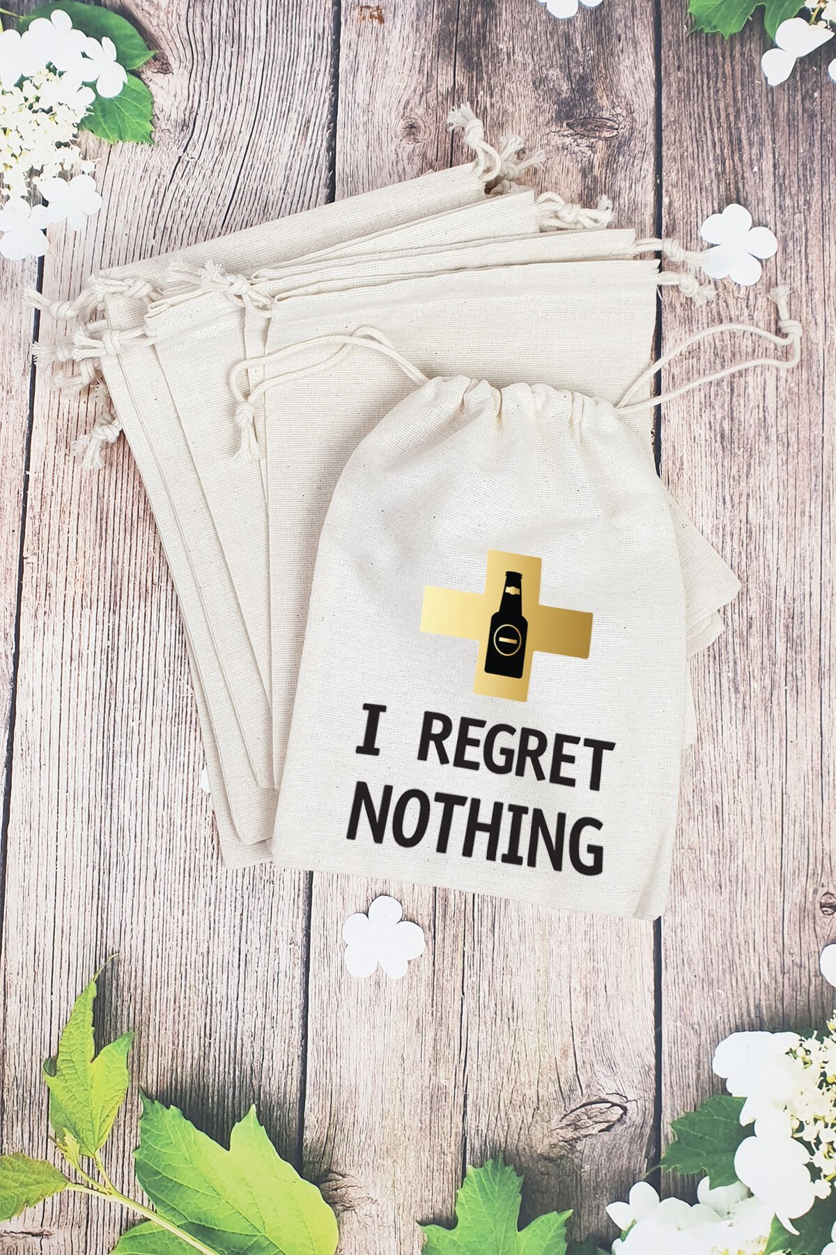 Hangover Kit Kesesi - 10 Adet - I regret nothing baskılı hangover kit kesesi