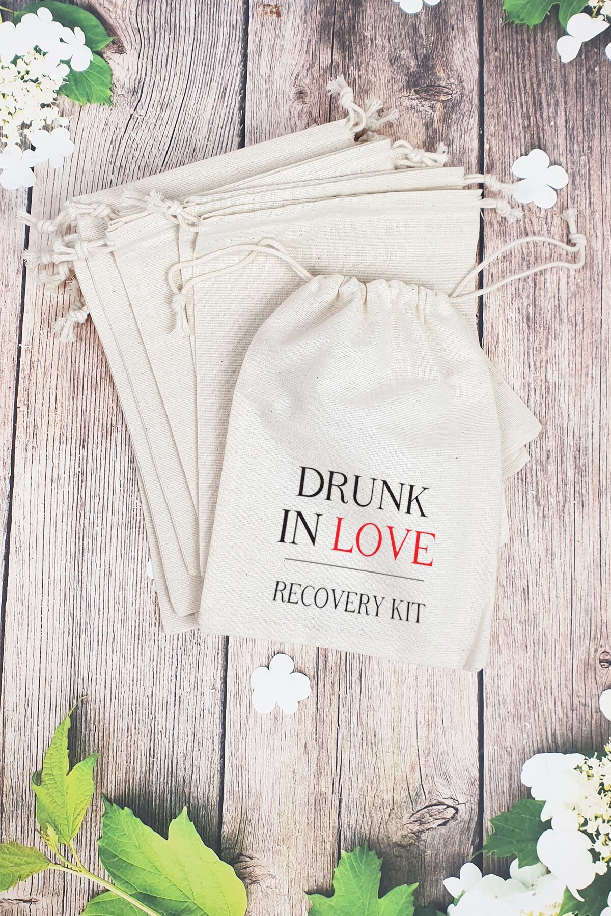 Hangover Kit Kesesi - 10 Adet - Drunk in Love Recovery Kit Baskılı