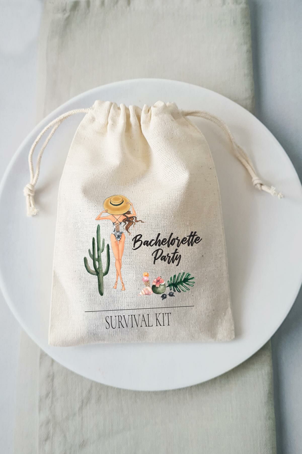 Bachelorette Party Survival Kit Hangover Kit Kesesi - 10 Adet