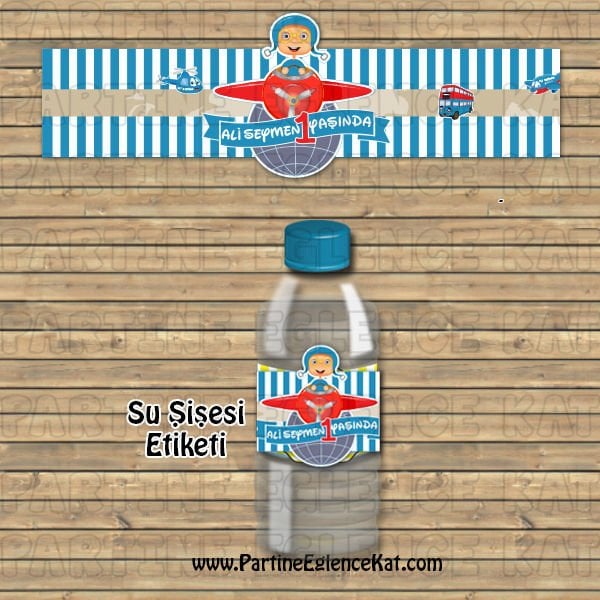 Gezgin Konsept Su Şişesi Etiketi