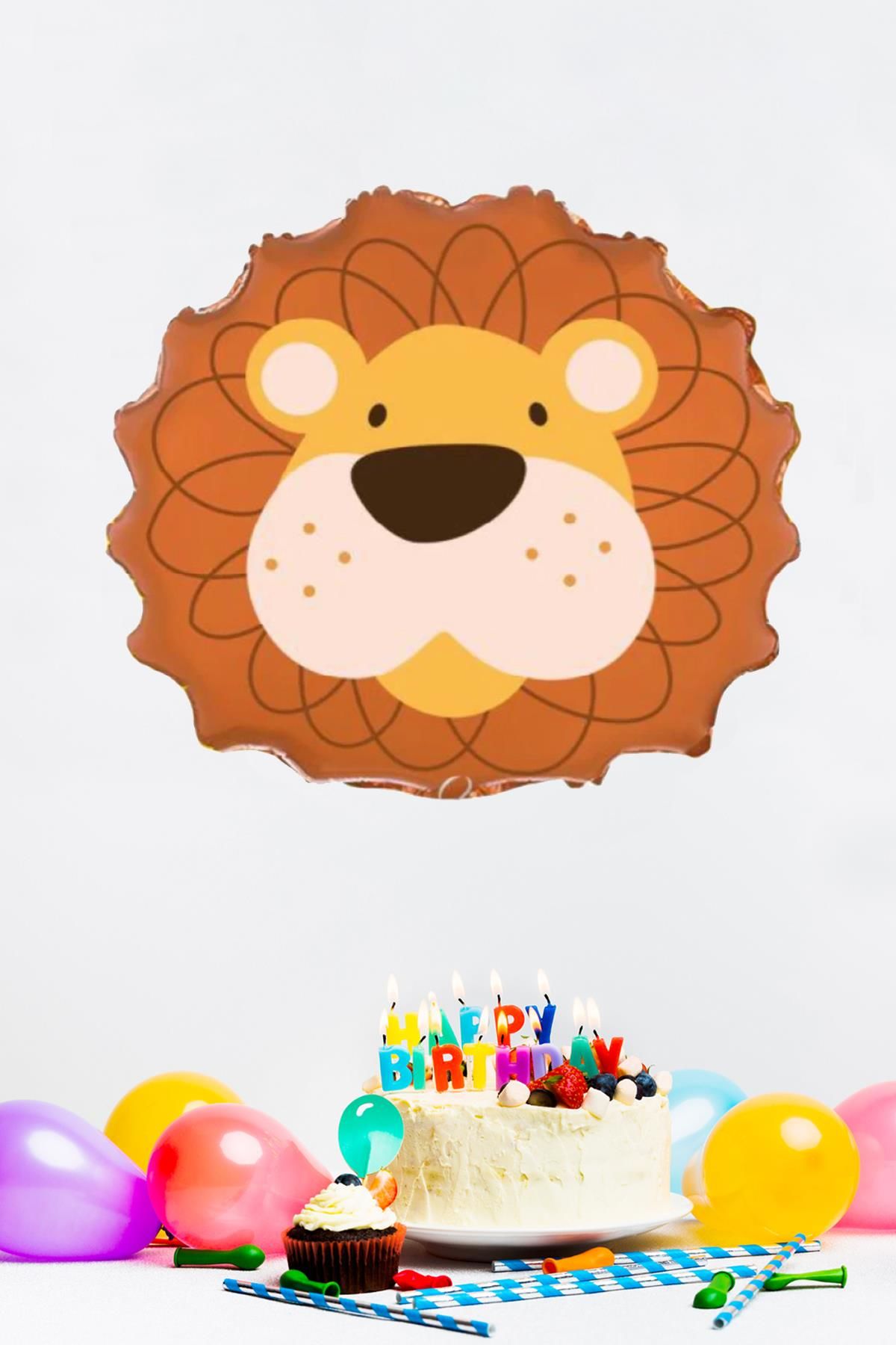 Aslan Kafası Folyo Balon Aslan Balon 50cm