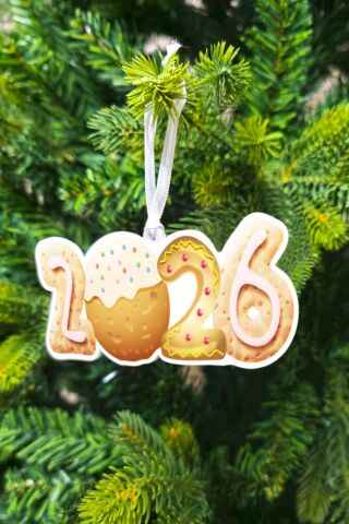 Yılbaşı Ağacı Süsü Kurabiyeler 2026 Yazılı