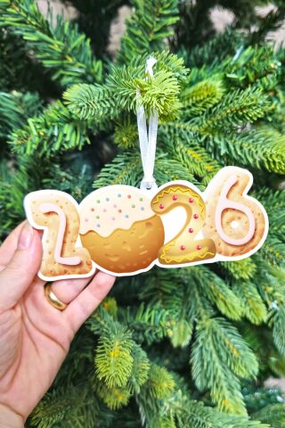 Yılbaşı Ağacı Süsü Kurabiyeler 2026 Yazılı