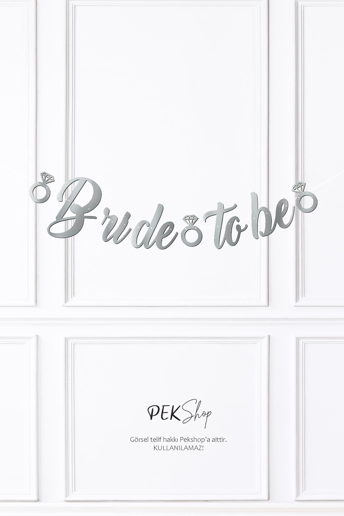 Bride To Be Kaligrafi Banner Gümüş