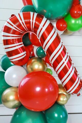 Baston Şeker Büyük Yılbaşı Balonu 80cm