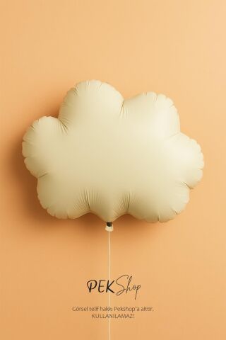 Krem Bulut Folyo Balon Retro Bulut Balon