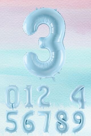 Mavi Rakam Balonlar 75cm Dev Uçan Rakam Balon