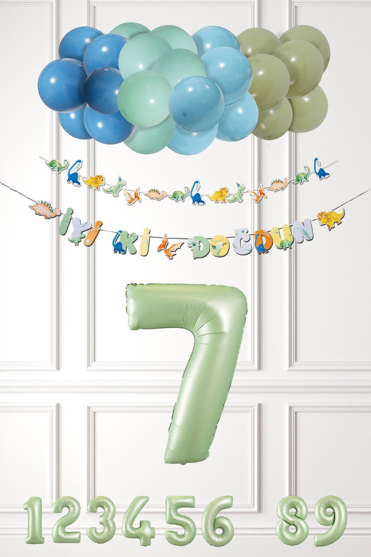 Dinozor Konsept Yaş Günü Balon Zinciri Retro Dinozor Tema Doğum Günü Balonları 7