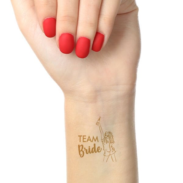 Çiçekli Gold Team Bride Konsept Geçici Dövme