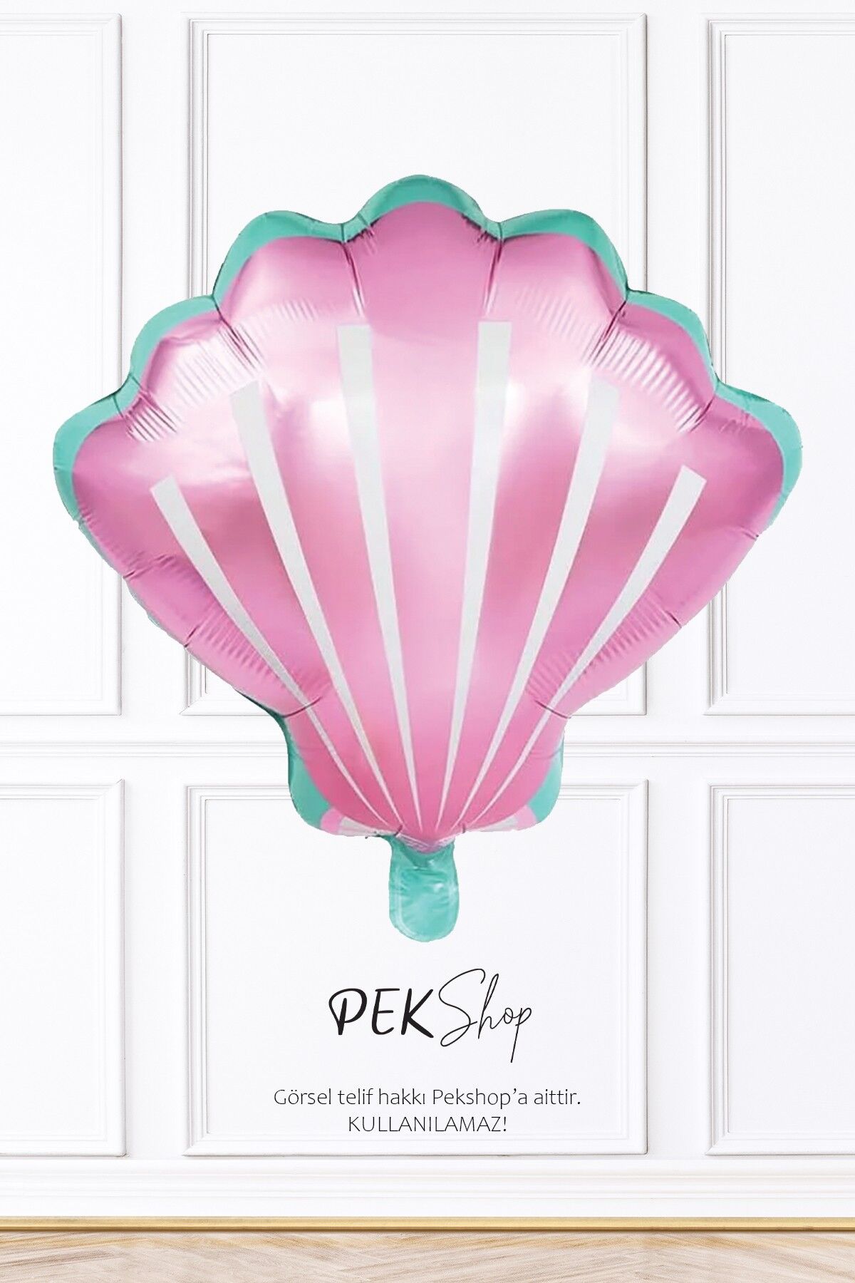 Pembe Deniz Kabuğu Folyo Balon Deniz Kızı Tema Doğum Günü İstiridye Balon