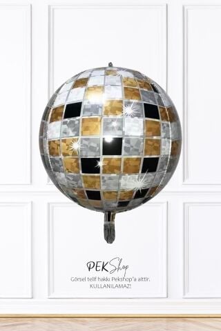 3 Renkli Disko Topu Folyo Balon 22inç