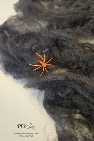 Örümcek Ağı Seti Minik Örümcekli Siyah 20gr Örümcek Ağı Uzayabilen Cadılay Bayramı Süsü