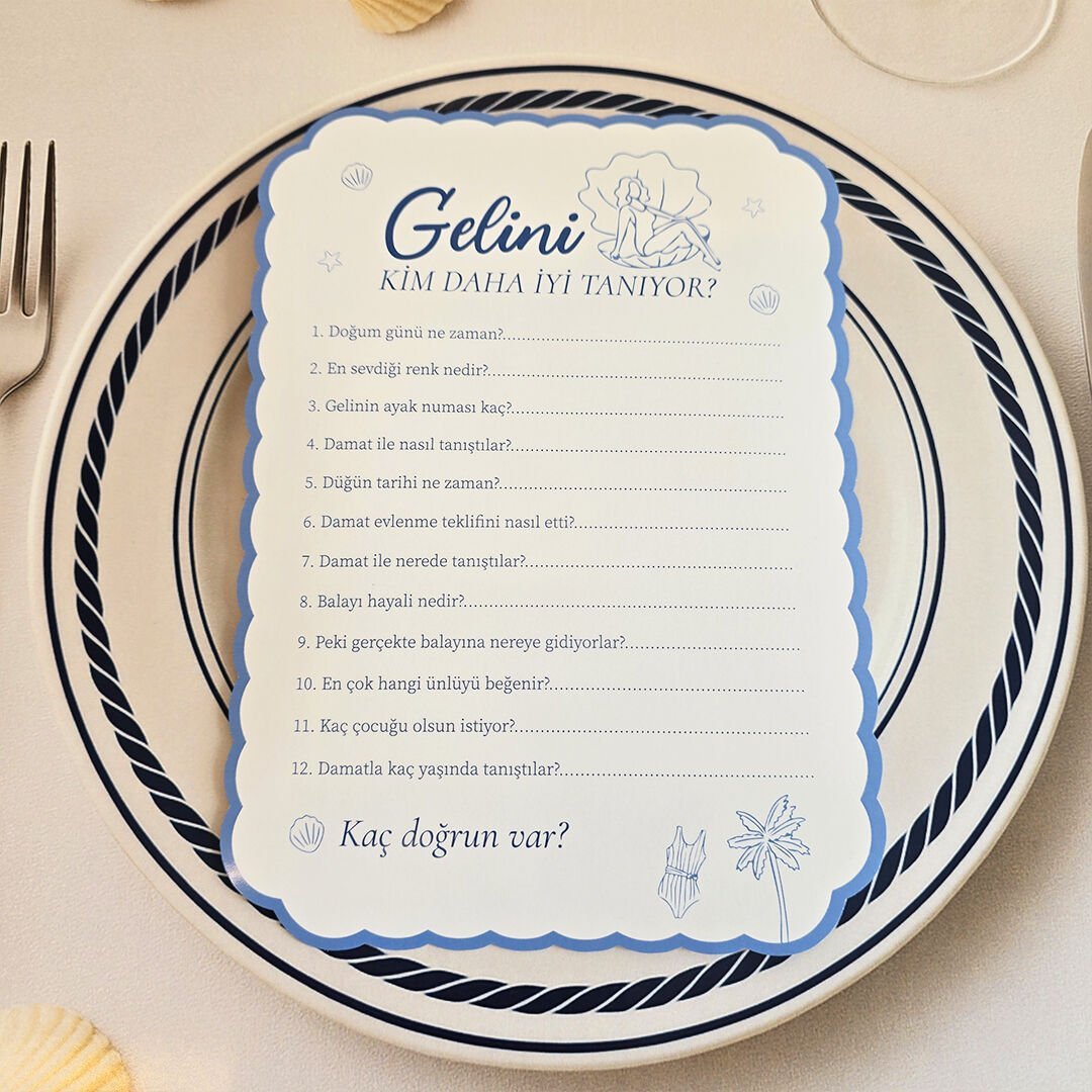 Marin Konsept Gelini Kim Daha İyi Tanıyor Oyun Kartı