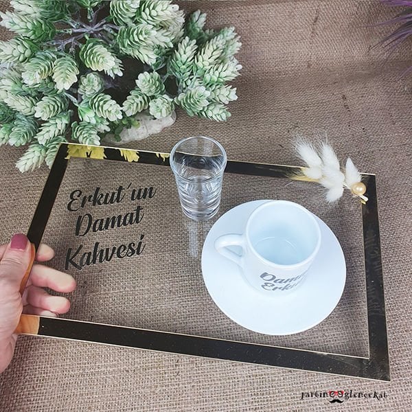 Damat Kahve Fincanlı Tepsi