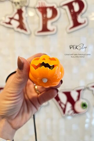 Cadılar Bayramı Işıklı Balkabağı Kolye Halloween Bal Kabağı Kolyesi Işıklı