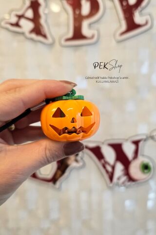Cadılar Bayramı Işıklı Balkabağı Kolye Halloween Bal Kabağı Kolyesi Işıklı