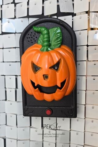 Halloween Bal Kabağı Kapı Zili Sesli Hareketli Cadılar Bayramı Kapı Zili Süs Aksesuar