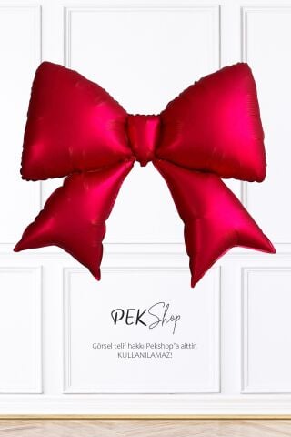 Kırmızı Büyük Fiyonk Folyo Balon Yılbaşı Fiyonk Balon