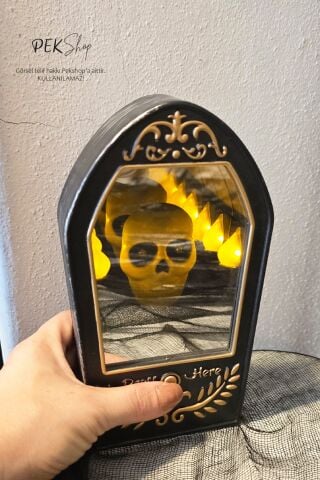 Aynalı Kapı Zili Sesli Korkutucu Cadılar Bayramı Kapı Zili Halloween Süs Aksesuar