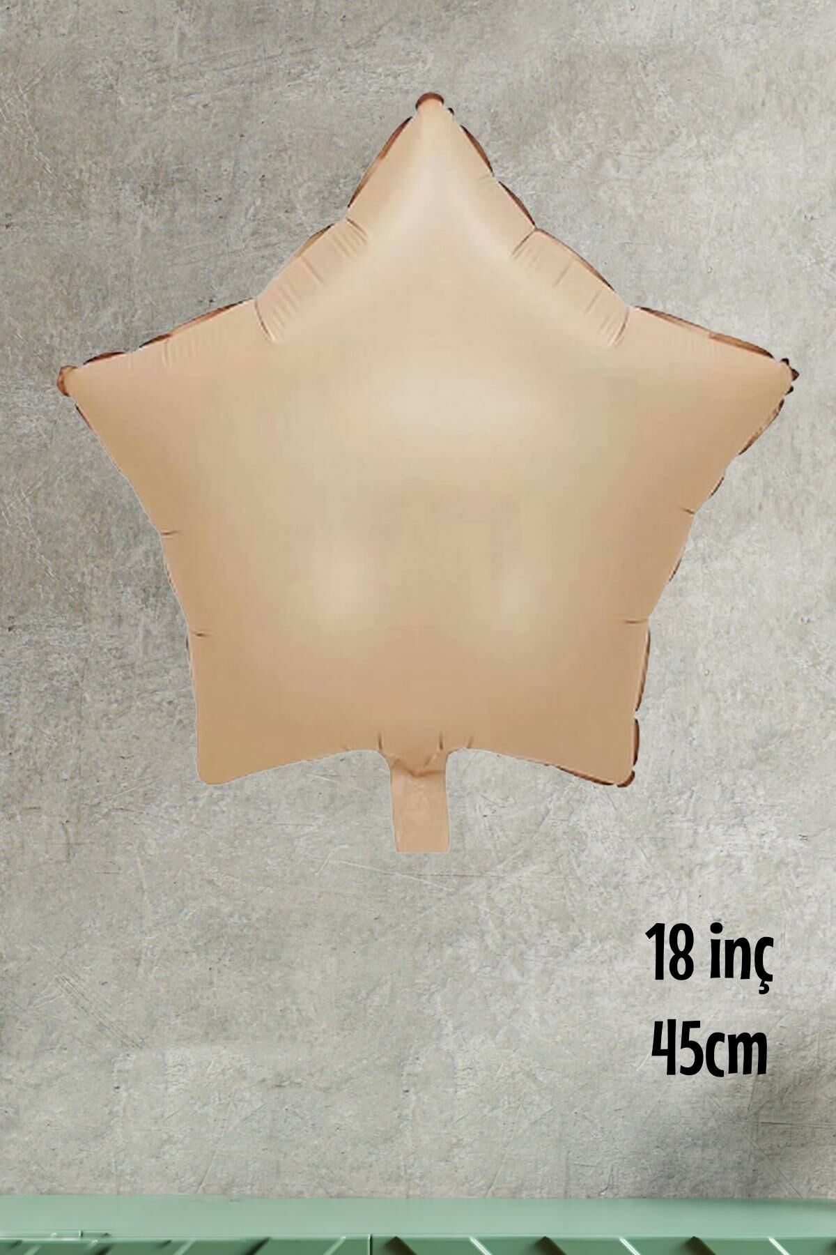Retro Krem Karamel Yıldız Balon 18inç 45cm Retro Renk Balonlar