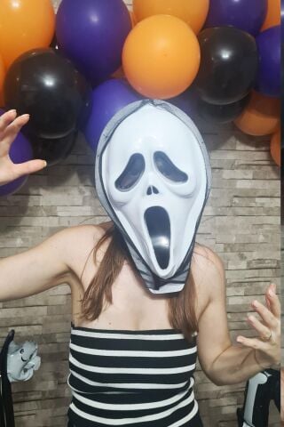 Çığlık Maskesi Cadılar Bayramı Halloween Maskesi Tüllü Hayalet Scream Maske Korkunç Maske