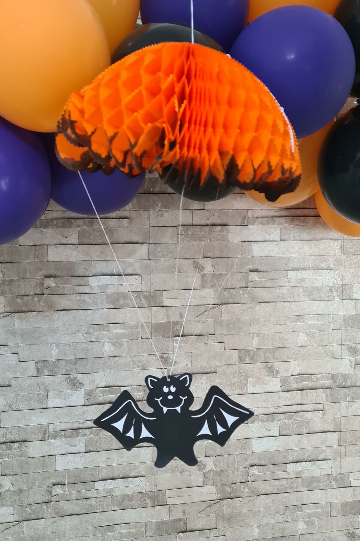 Cadılar Bayramı Tavan Süsü Yarasa Paraşüt Süs Halloween Süsü