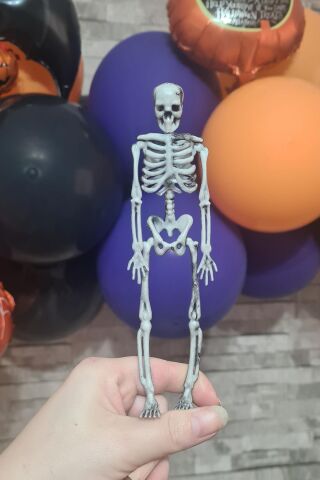 Cadılar Bayramı İskelet Figür Süsler İpli Halloween Süsleri 4lü İskelet Figürler 14cm
