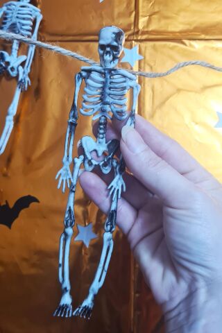 Cadılar Bayramı İskelet Figür Süsler İpli Halloween Süsleri 4lü İskelet Figürler 14cm