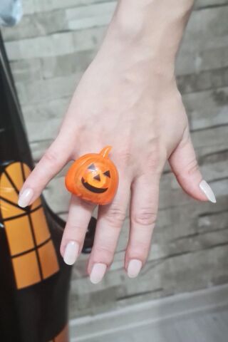 Halloween Işıklı Yüzük Bal Kabağı Şeklinde Işıklı Cadılar Bayramı Yüzüğü