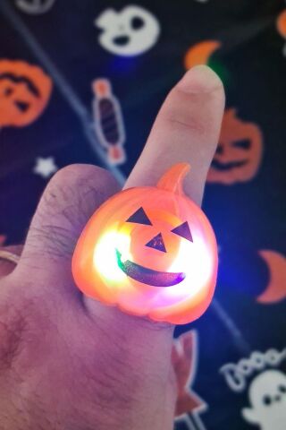 Halloween Işıklı Yüzük Bal Kabağı Şeklinde Işıklı Cadılar Bayramı Yüzüğü