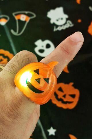 Halloween Işıklı Yüzük Bal Kabağı Şeklinde Işıklı Cadılar Bayramı Yüzüğü