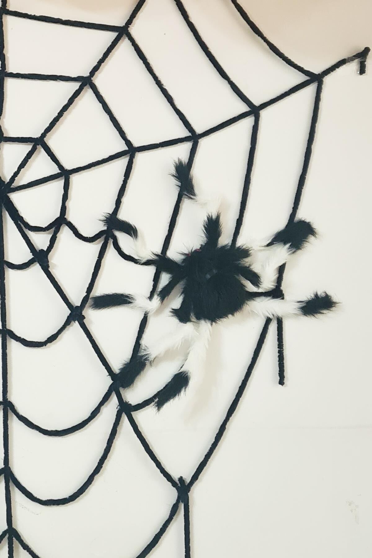 Halloween Örümcek Figür 50cm Tüylü Şekil Verilebilen Örümcek Süs Cadılar Bayramı Örümcek Süs