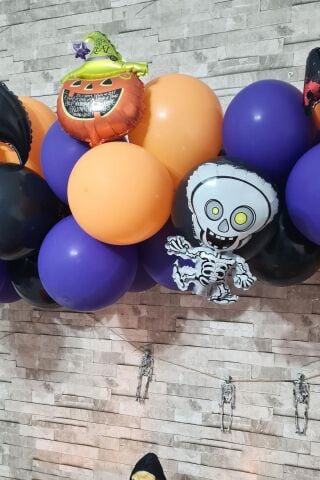 Cadılar Bayramı Parti Balon Süsleme Seti Halloween Balon Zinciri 38 Parça