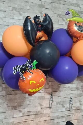 Cadılar Bayramı Parti Balon Süsleme Seti Halloween Balon Zinciri 38 Parça