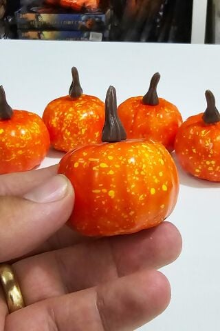 Halloween Balkabağı Figür Süs 5cm - 5 Li Set Cadılar Bayramı Kabak Figür Masa Süsleri 5 Adet