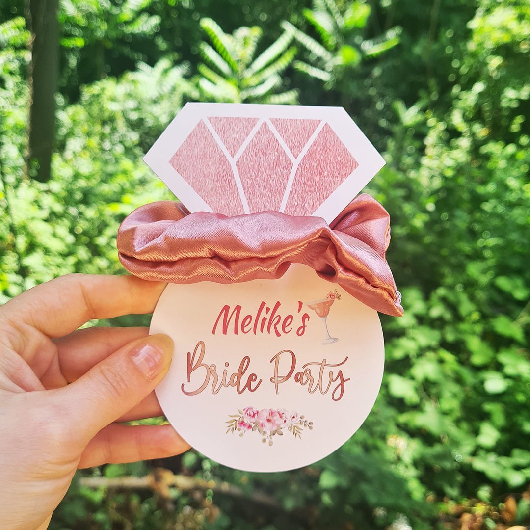 Çiçekli Rose Gold Konsept Hediyelik Saten Toka
