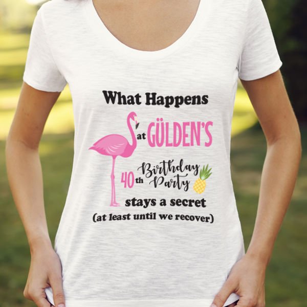 Flamingo Konsept Doğumgünü Baskılı Tshirt
