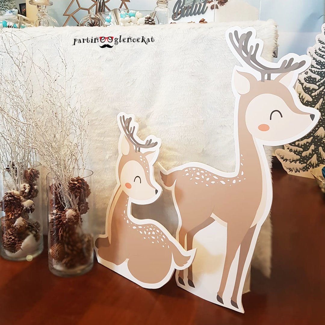 Winter Konsept Masa Önü 2 li Geyik Panolar
