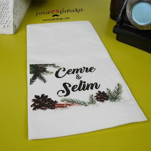 Rustik Winter Konsept Baskılı Peçete