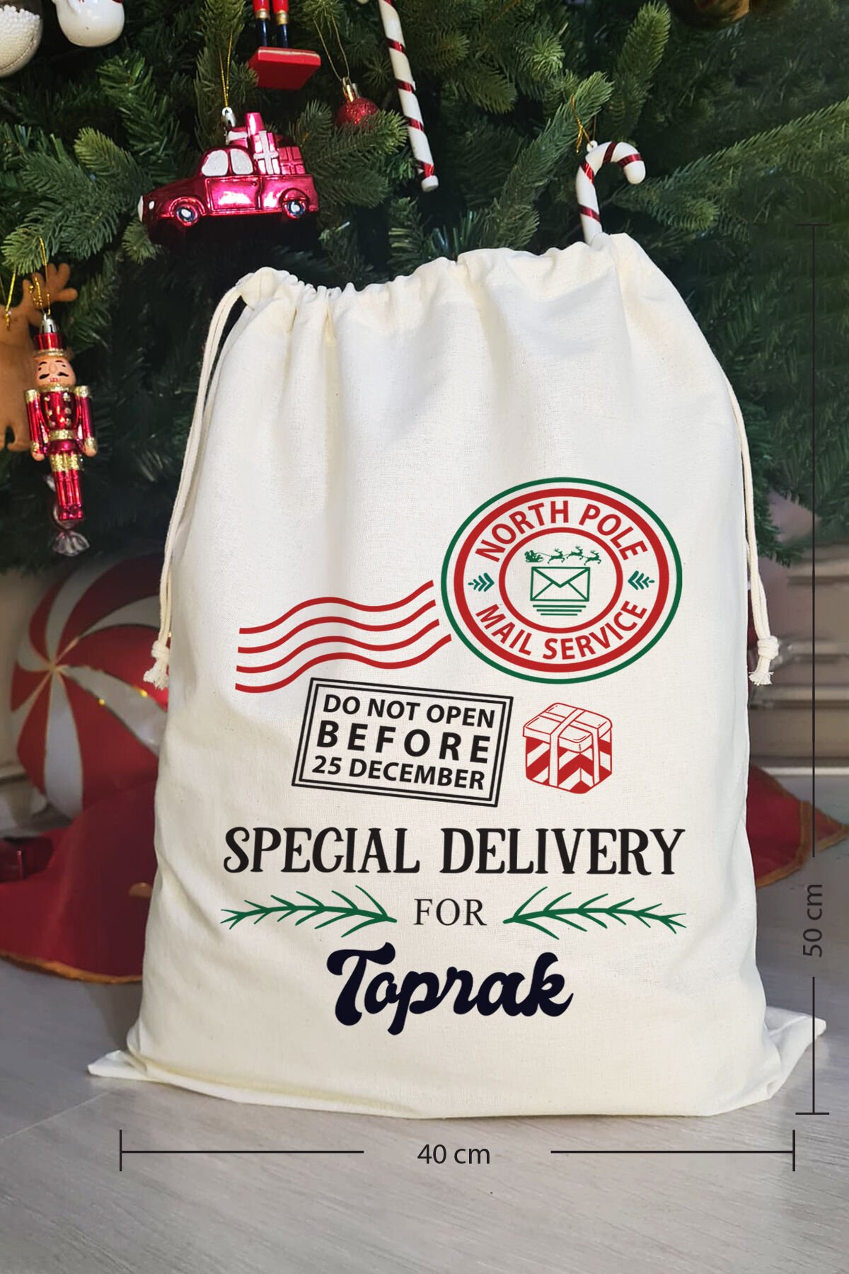 Dont Open Special Delivery İsme Özel Yılbaşı Hediye Kesesi