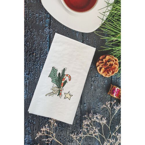 Yılbaşı Deseni Yılbaşı Masası Sunum Peçetesi