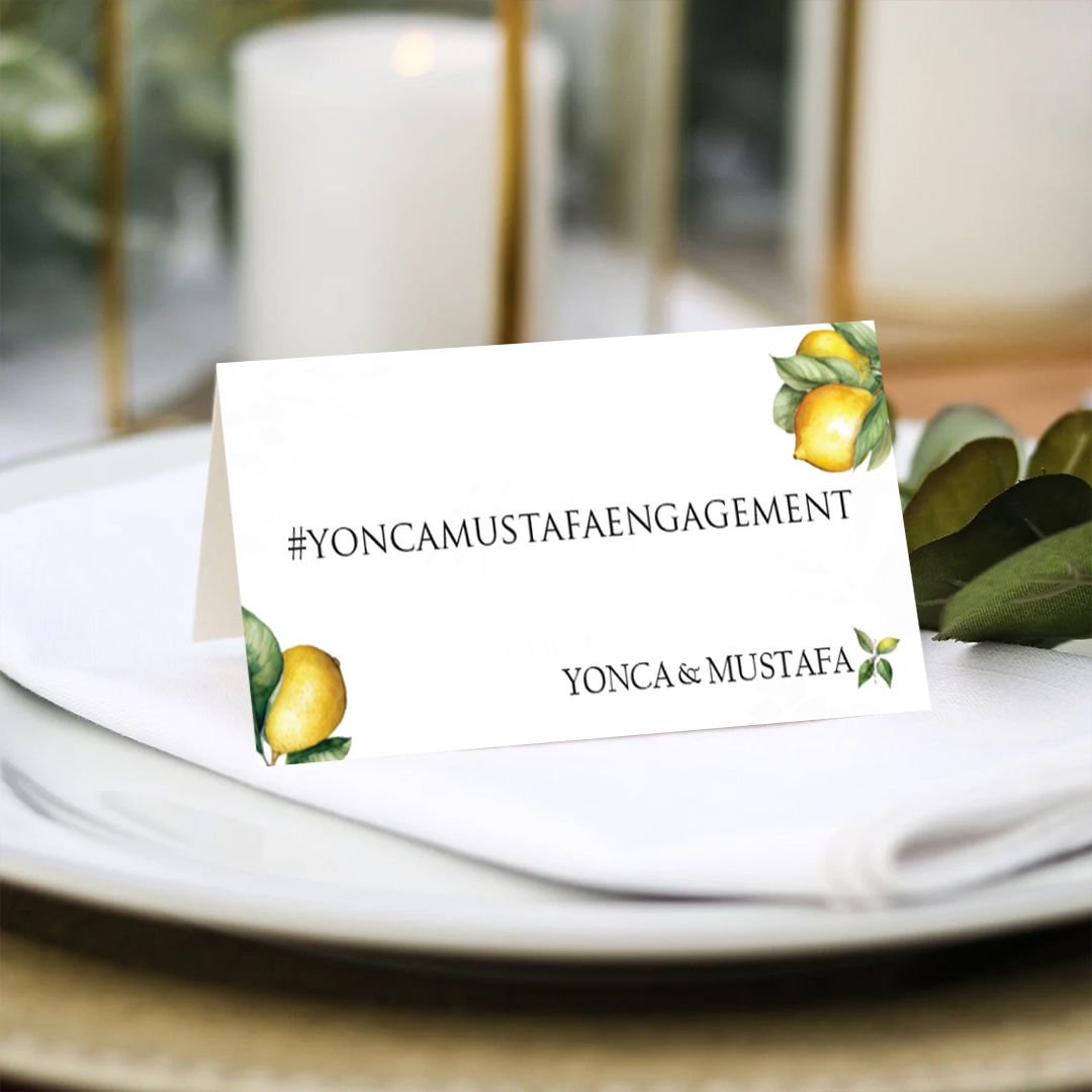Limon Bahçesi Konsept Hashtag / Masa Üstü İsim Kartları