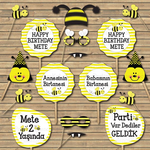 Arı Konsept Konuşma Balonları Seti