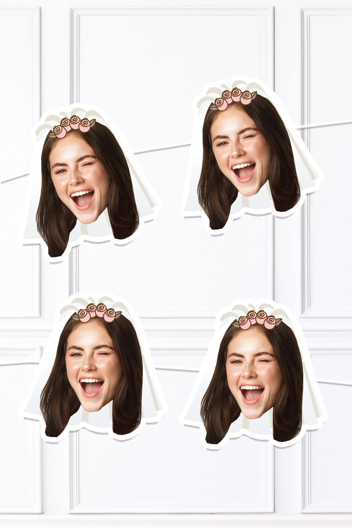 Fotoğraflı Duvaklı Bride Parti Banner