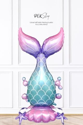 Ayaklı Deniz Kızı Kuyruğu Folyo Balon Büyük Boy 9603