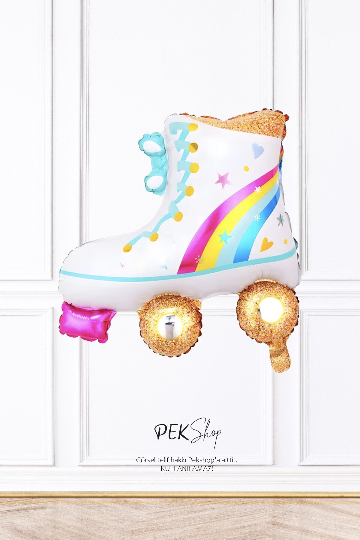 Beyaz Paten Folyo Balon Paten Şekilli Balon 9528