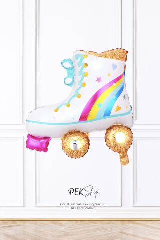 Beyaz Paten Folyo Balon Paten Şekilli Balon 9528