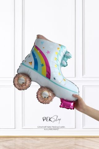 Beyaz Paten Folyo Balon Paten Şekilli Balon 9528